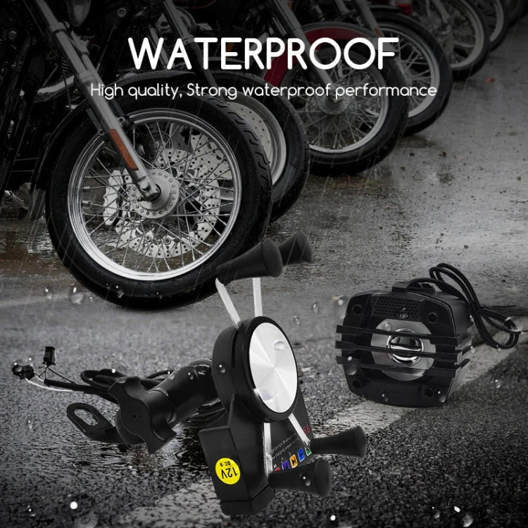 Motorcycle Mobile Phone Charging Stand With Bluetooth MP3 Speaker
