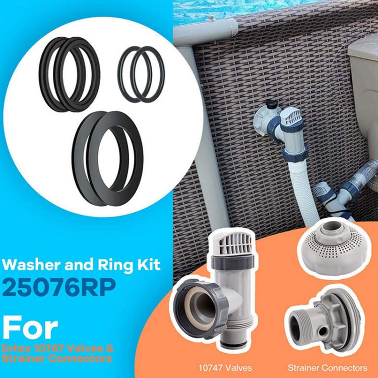For Intex Pool Plunger Valves O-Ring Rubber 25076RP Washer Ring Kit