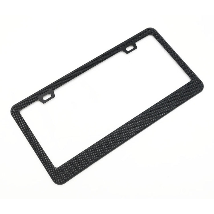 US Standard Stainless Steel License Plate Modified Frame With Diamonds — Round Hole Pink Diamond