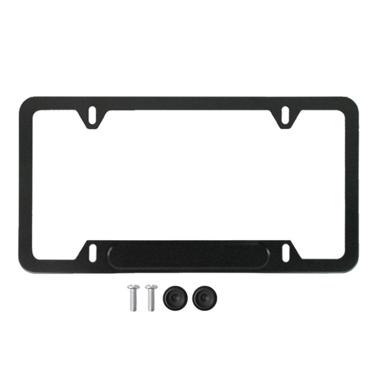 American Standard Aluminum Alloy License Plate Frame Including Accessories — Square Hole Round Corner Aluminum Spray White