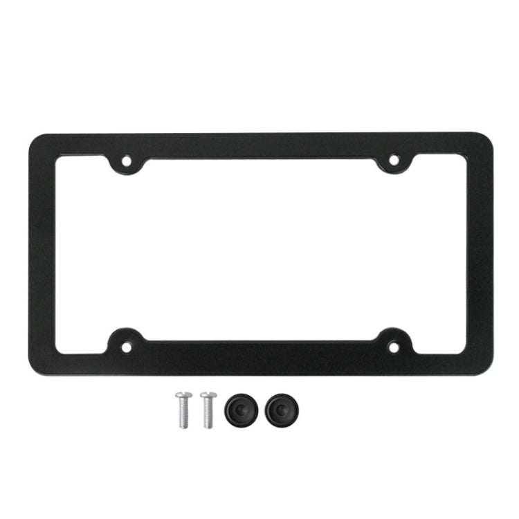 American Standard Aluminum Alloy License Plate Frame Including Accessories — 4 Holes Slotted Spray White