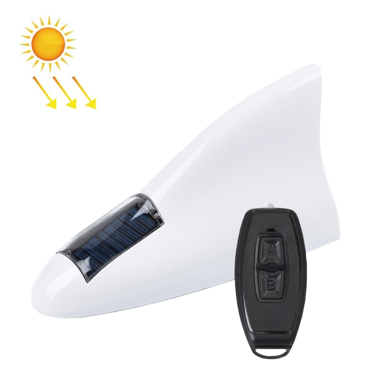 Solar Remote Control Signal Radio Shark Fin Antenna Anti-Tailgating Roof Warning Light — Black