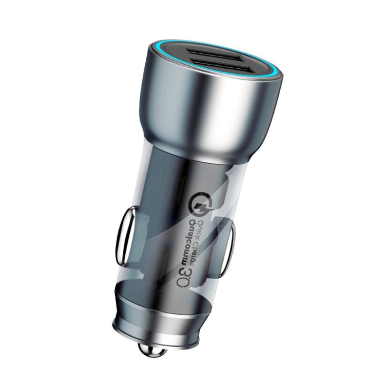 QIAKEY Vehicle Dual Port Fast Charging Charger One To Two Cigarette Lighter — TK518 Coffee