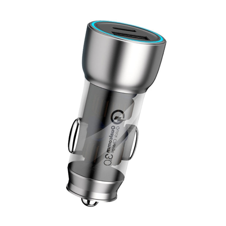 QIAKEY Vehicle Dual Port Fast Charging Charger One To Two Cigarette Lighter — TK518 Blue