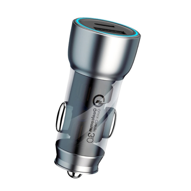 QIAKEY Vehicle Dual Port Fast Charging Charger One To Two Cigarette Lighter — TK515 Coffee