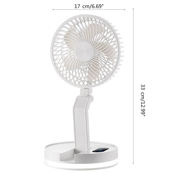 F200 Foldable Remote Control Wall-mounted Fan LED Light Desktop Rotating Fan