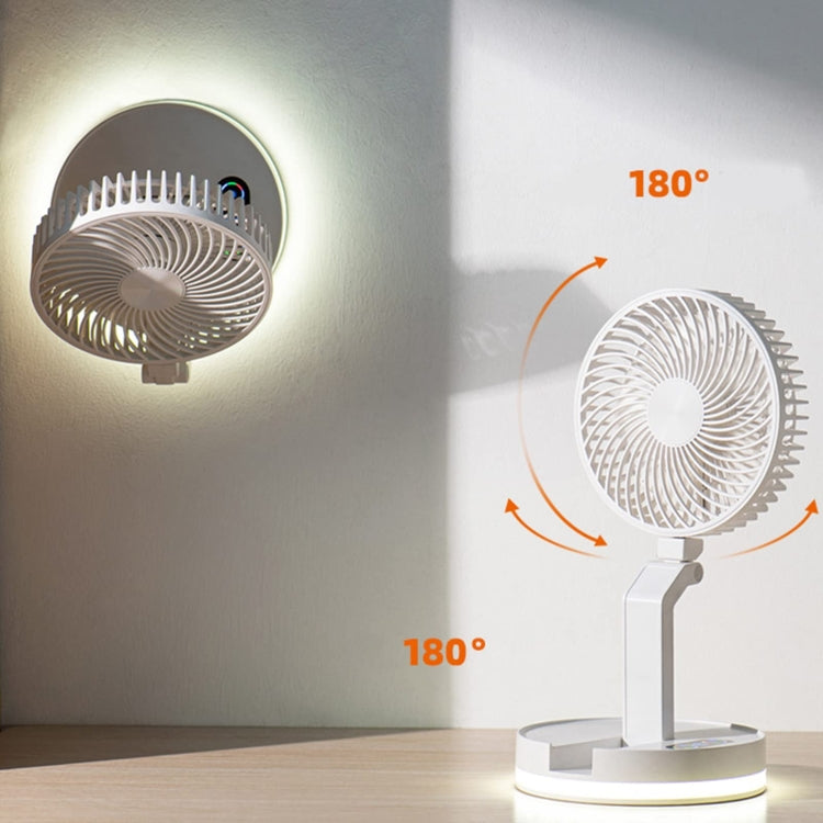 F200 Foldable Remote Control Wall-mounted Fan LED Light Desktop Rotating Fan