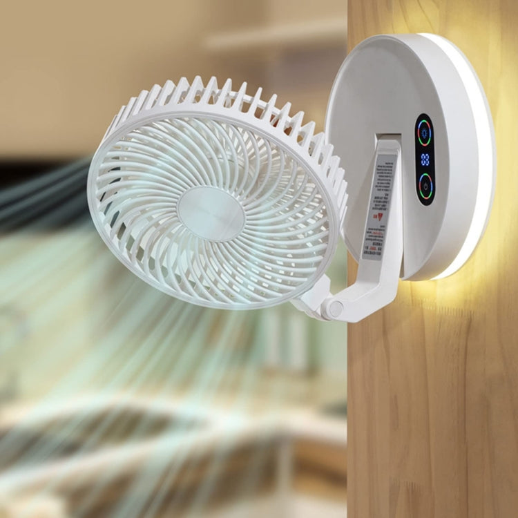 F200 Foldable Remote Control Wall-mounted Fan LED Light Desktop Rotating Fan