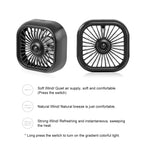 F11 Car USB Colorful Gradient Light Cooling Fan Automotive Interior — Khaki