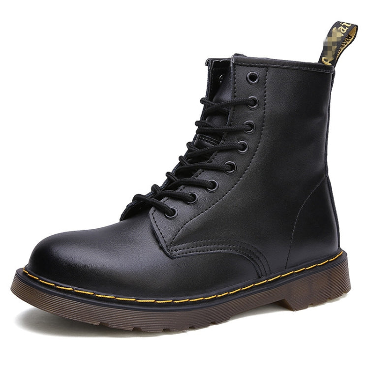 8 Holes Couple Martin Boots Outdoor Casual Workwear Short Boots — Black