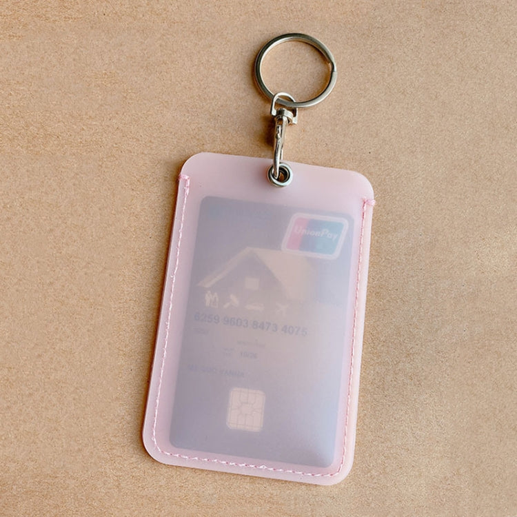 Access Control Elevator Card Holder Proximity Card Protector Keychain With Pull Ring — Large Pink
