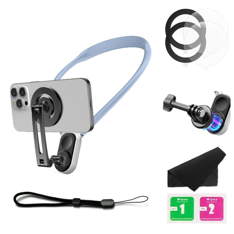 Magnetic Hanging Neck Holder For Mobile Phones/Action Cameras — Black