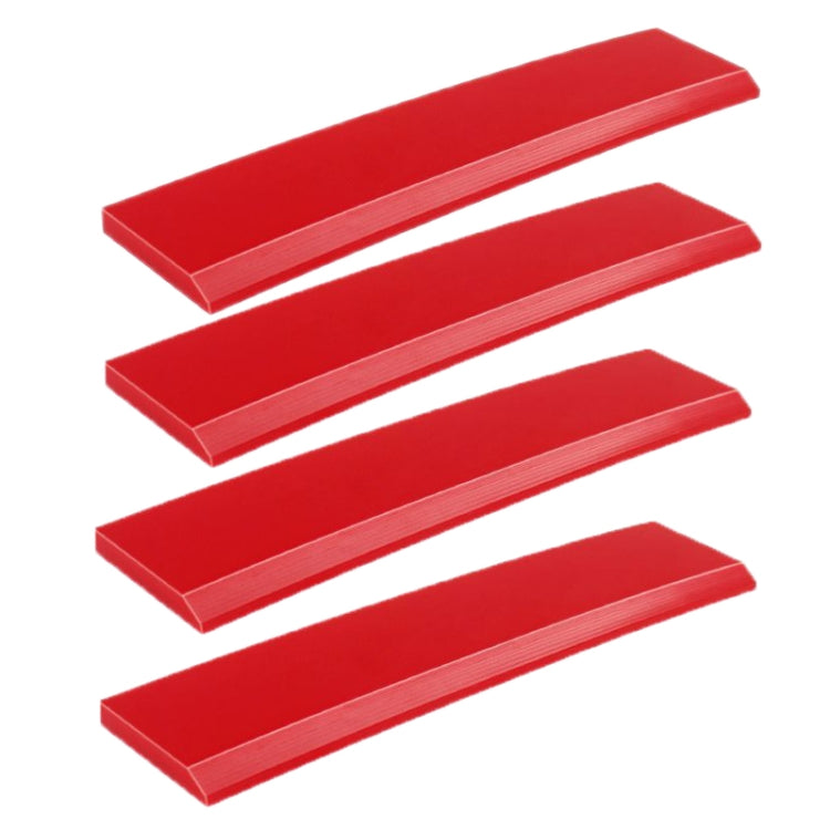 4pcs Car Cleaning Glass Water Film Soft Rubber Scraper — Long Red