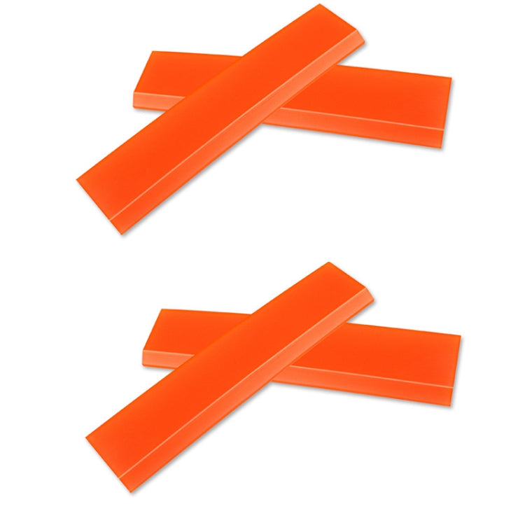 4pcs Car Cleaning Glass Water Film Soft Rubber Scraper — Long Orange