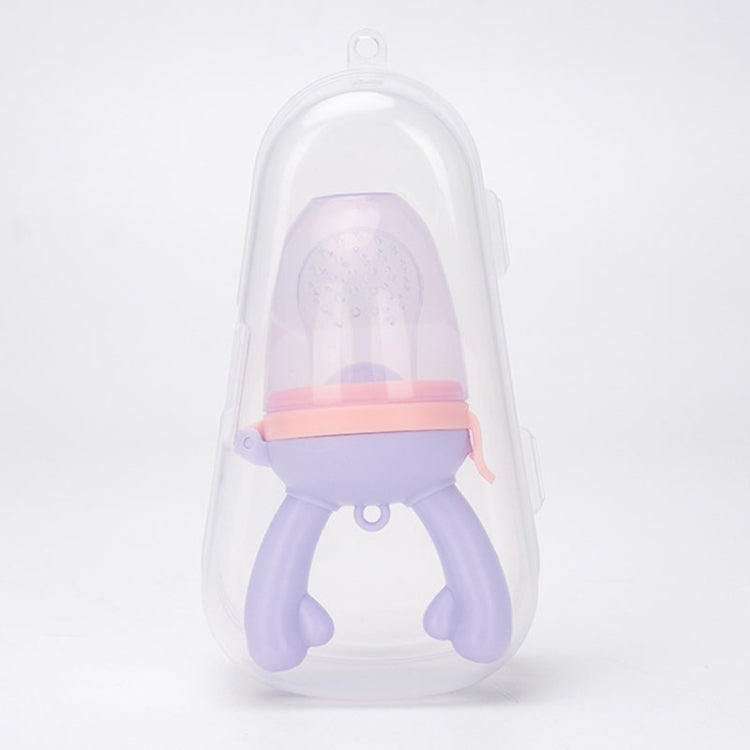 Baby Pacifier Fruit Vegetable Auxiliary Feeder Cute Deer Fruit Bite Pouch Teething Stick — Purple