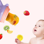 Baby Pacifier Fruit Vegetable Auxiliary Feeder Cute Deer Fruit Bite Pouch Teething Stick — With Box Blue
