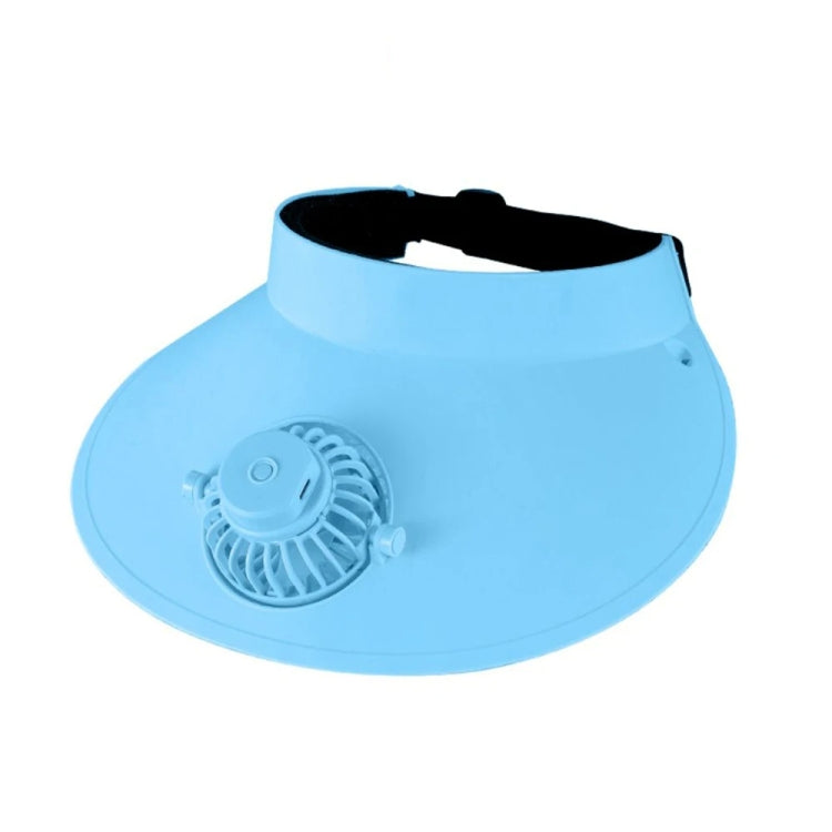 Summer Outdoor Sun Protection Adjustable Rotating Fan Sun Hat — White