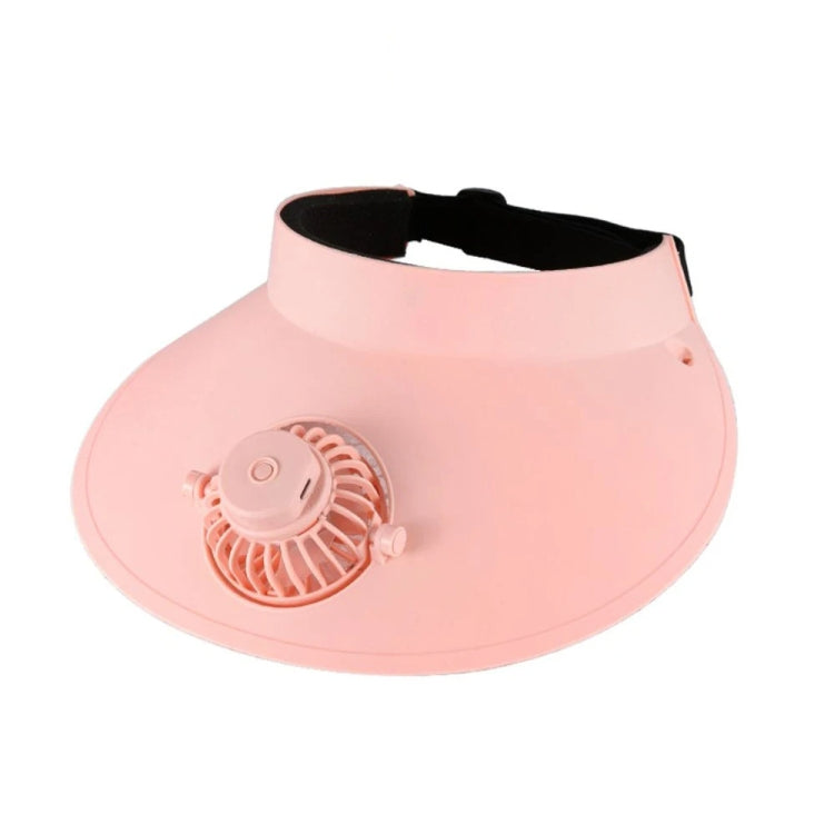 Summer Outdoor Sun Protection Adjustable Rotating Fan Sun Hat — Blue