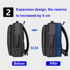 Expandable Business Waterproof Laptop Backpack With USB Port — view 8