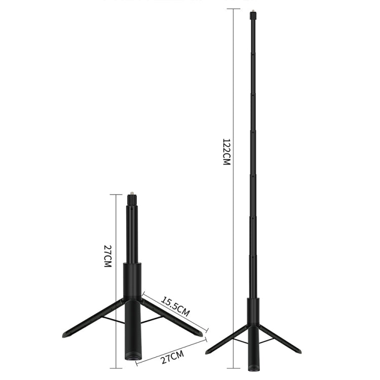 Retractable Integrated Camera Panoramic Invisible Selfie Stick Tripod, 1.22m For Insta360 One X