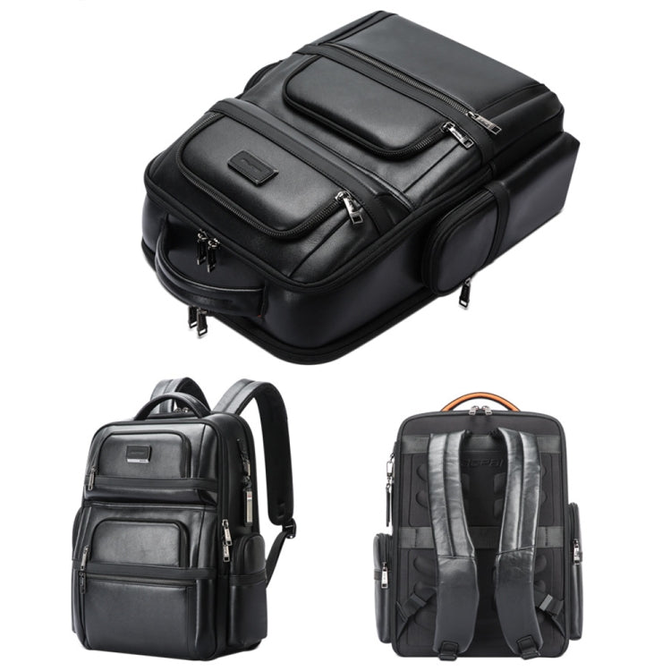 Bopai 61-17311 Large-capacity First-layer Cowhide Laptop Backpack With USB+Type-C Port — 61-17311