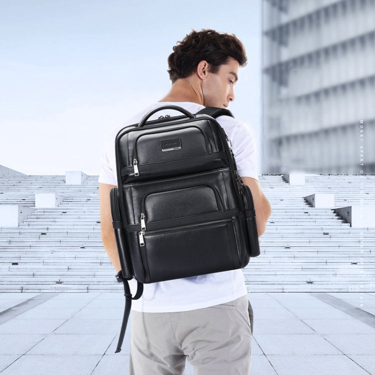 Bopai 61-17311 Large-capacity First-layer Cowhide Laptop Backpack With USB+Type-C Port — view 11