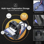Bopai 61-17311 Large-capacity First-layer Cowhide Laptop Backpack With USB+Type-C Port — view 4
