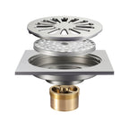 Bathroom Brushed Anti-Return Water, Insect and Odor Resistant Floor Drain — Copper