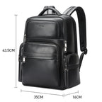 Bopai 61-98611 Large-capacity Waterproof First-layer Cowhide Laptop Backpack With USB+Type-C Port — view 3