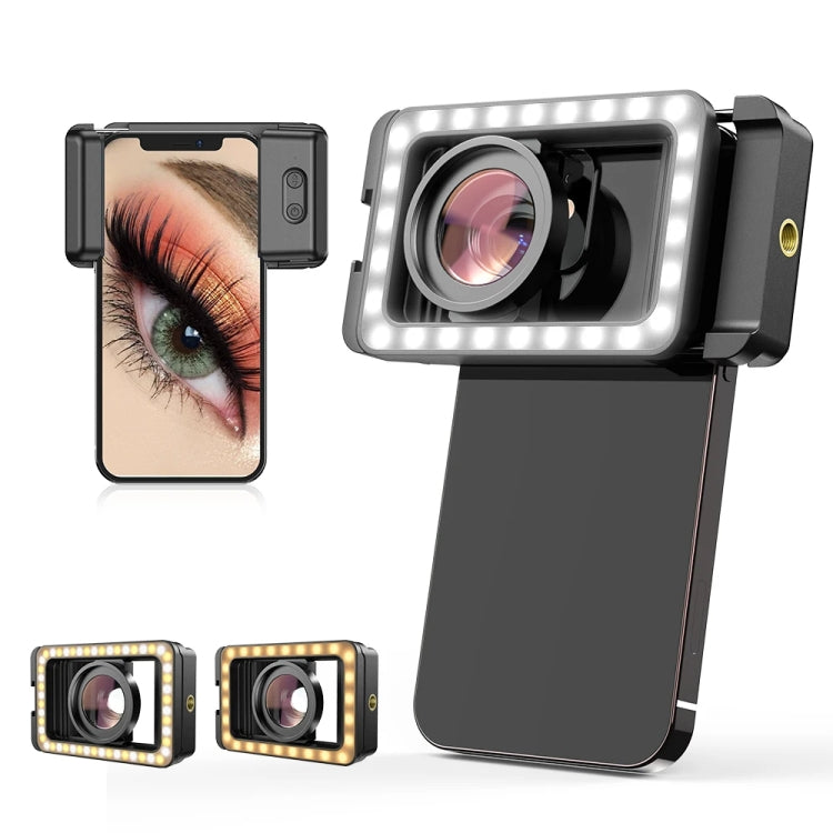 APEXEL 15X Macro Lens With LED Fill Light Phone Holder Clamp