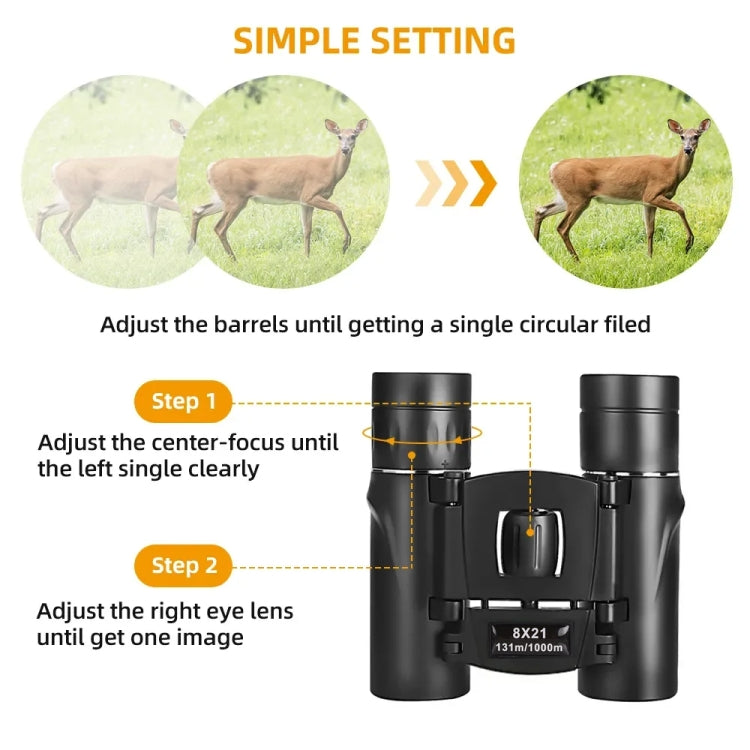 Outdoor Low-light Night Vision High-power HD Mini Binoculars