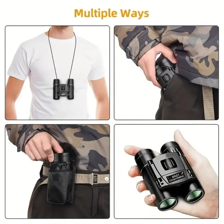 Outdoor Low-light Night Vision High-power HD Mini Binoculars