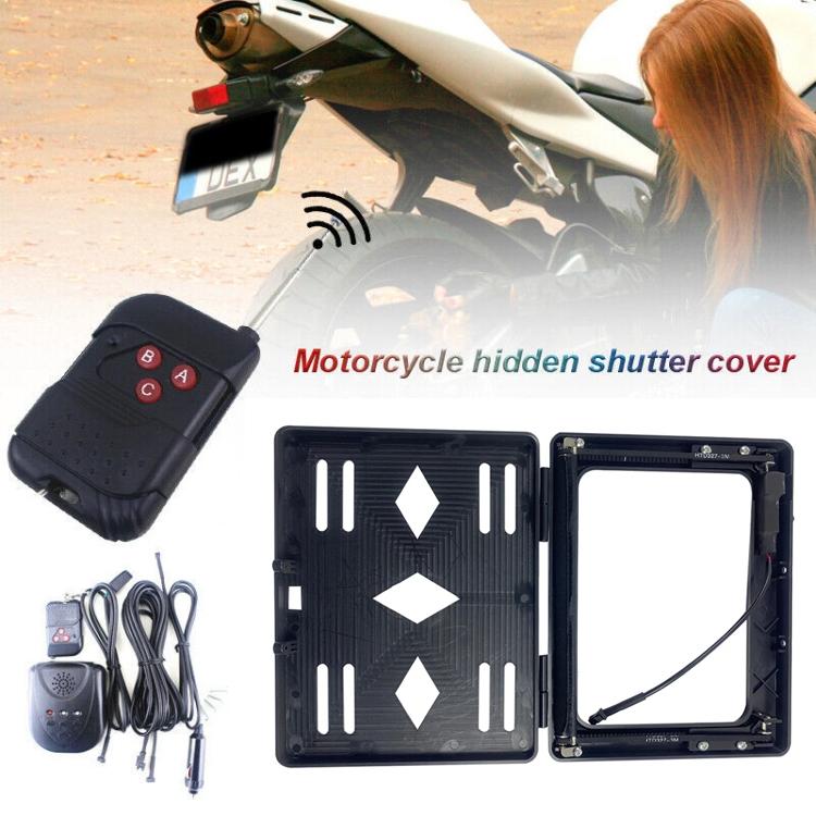 EU Standard Motorcycle License Plate Roller Shutter Cover Frame