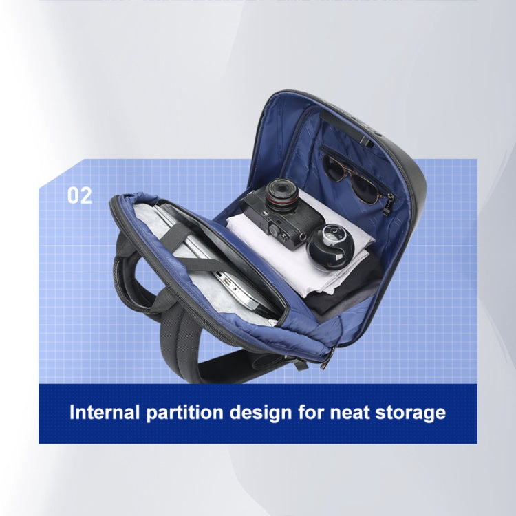 Bopai 61-122579 Large Capacity Hard Shell Password Lock Waterproof Business Laptop Backpack — view 11
