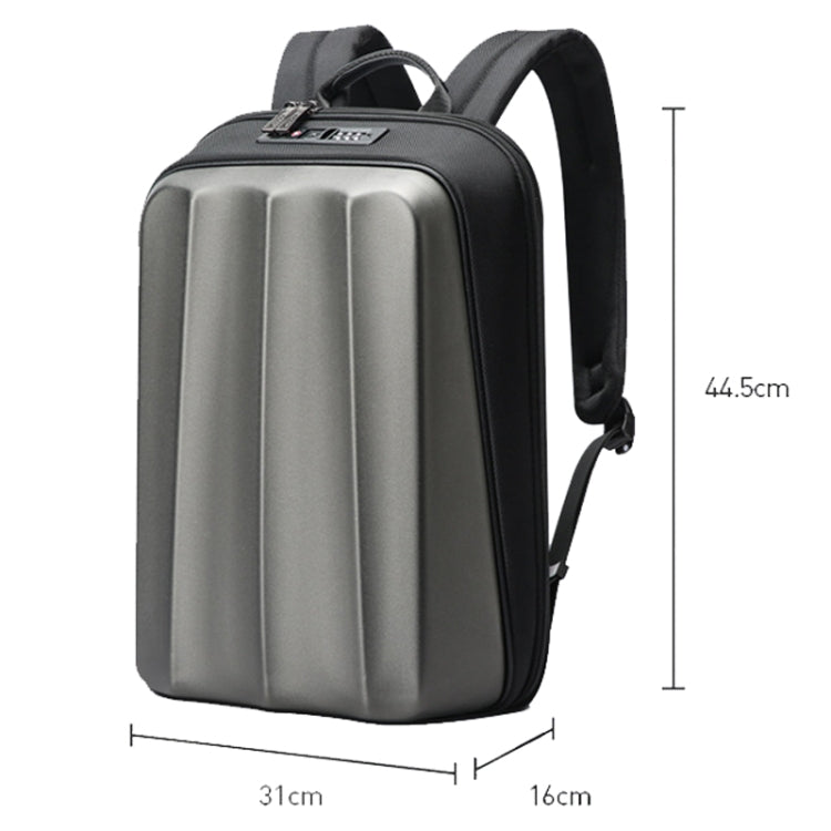 Bopai 61-122579 Large Capacity Hard Shell Password Lock Waterproof Business Laptop Backpack — view 3
