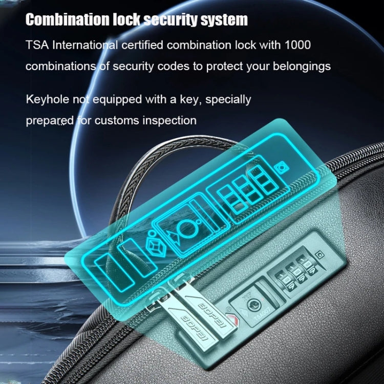 Bopai 61-122579 Large Capacity Hard Shell Password Lock Waterproof Business Laptop Backpack — view 6