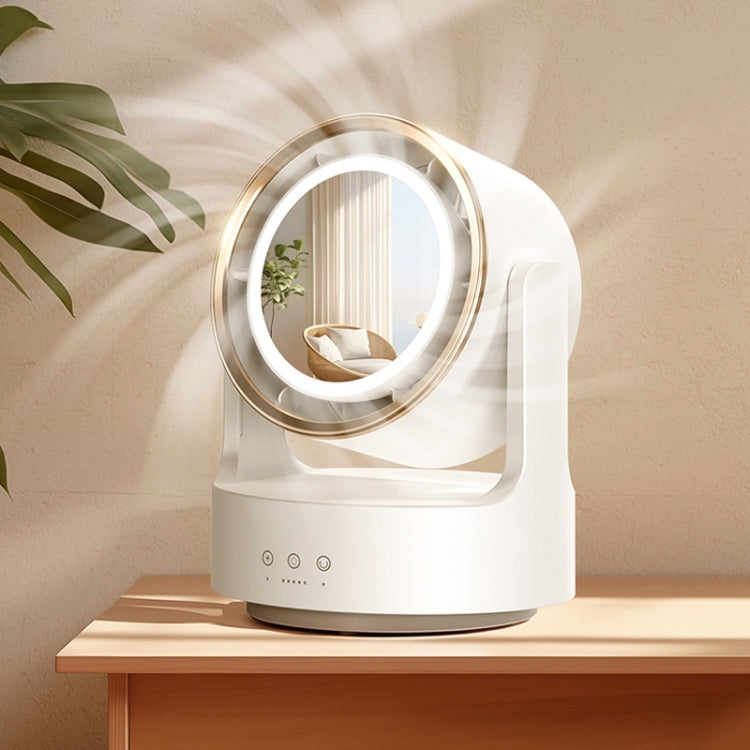 3 In 1 Multifunctional Desktop Fan with LED Light Cosmetic Mirror