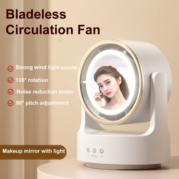 3 In 1 Multifunctional Desktop Fan with LED Light Cosmetic Mirror