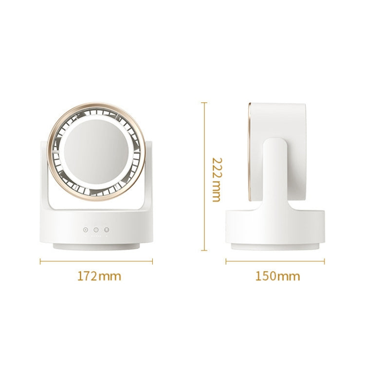 3 In 1 Multifunctional Desktop Fan with LED Light Cosmetic Mirror
