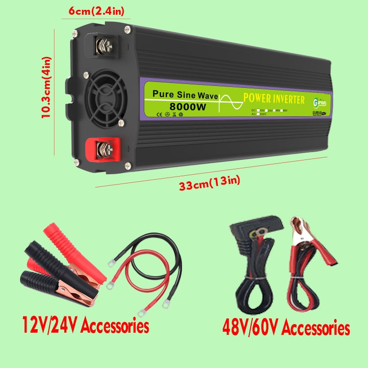8000W Pure Sine Wave Inverter Car Single Digital Display Voltage Converter