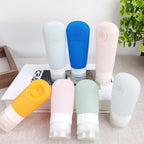 60ml Silicone Suction Cup With Brush Squeezed Bottle Portable Travel Storage Bottle — Pink