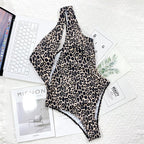 Leopard Print Hollow Strap One-piece Swimsuit For Women — view 6