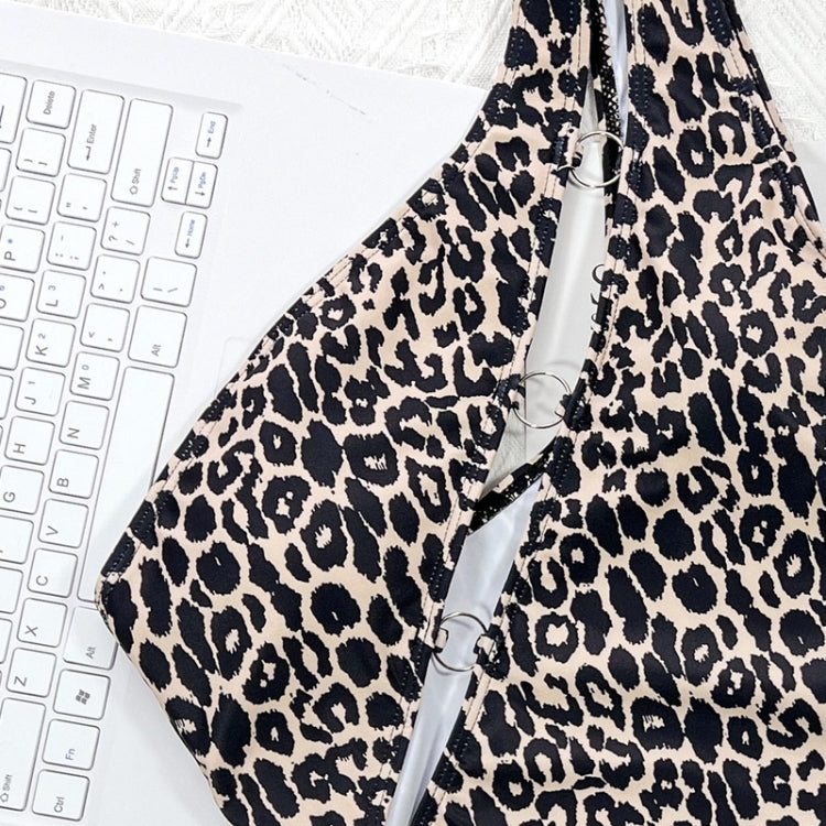 Leopard Print Hollow Strap One-piece Swimsuit For Women — view 8