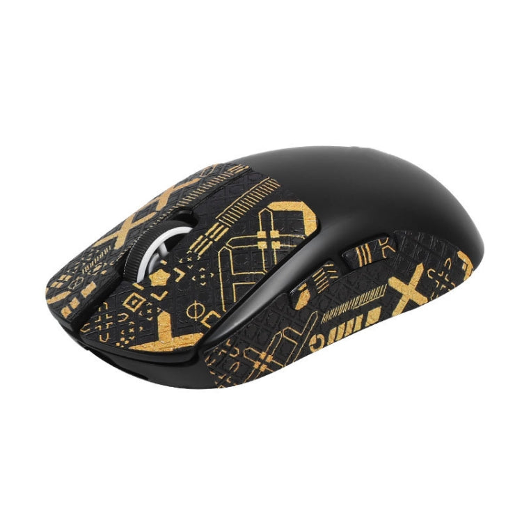 For Logitech GPW 2-Generation Mouse Anti-Slip Stickers Absorb Sweat Paste — White Print Half Surround