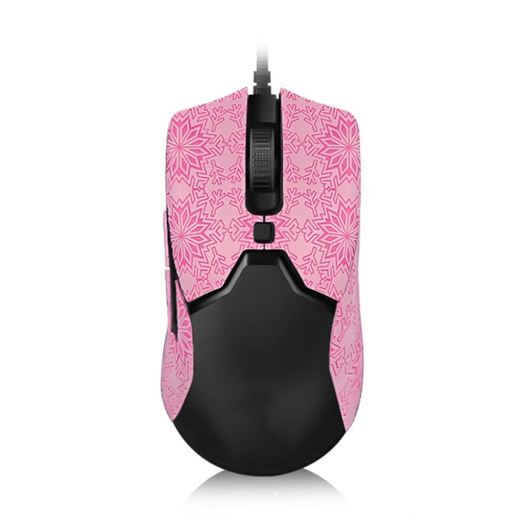 Snowflake Pattern Anti-slip Mouse Stickers — For Razer Viper Mini Black Half Surround