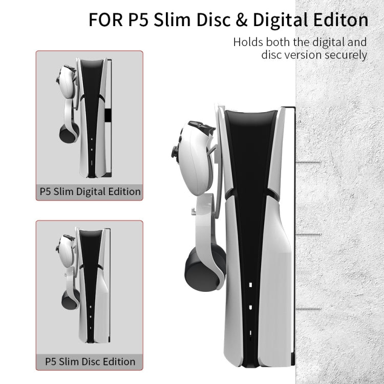 Slim JYS-P5193 Console Wall Mount Hanging Storage Rack With Headphone Grip Organizer