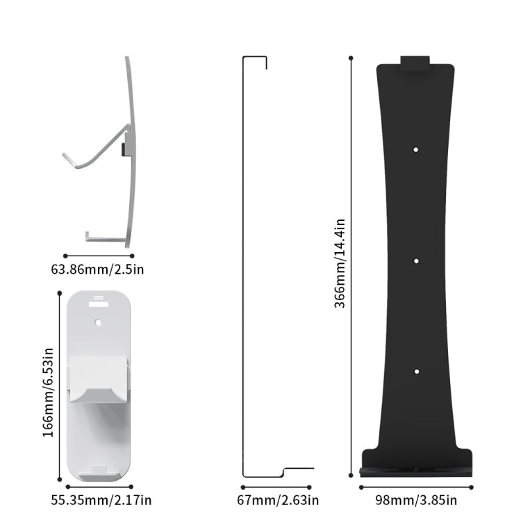 Slim JYS-P5193 Console Wall Mount Hanging Storage Rack With Headphone Grip Organizer