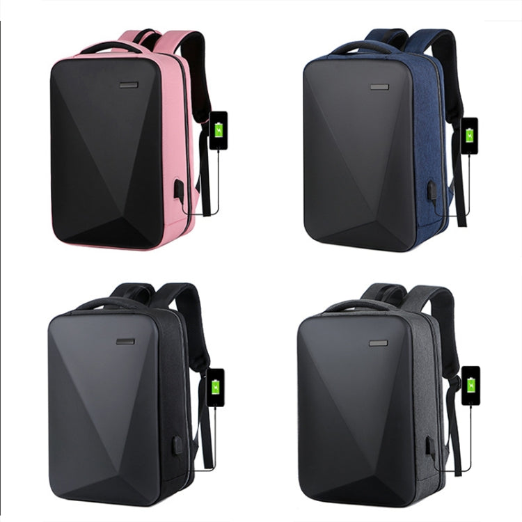 Large Capacity Password Lock Anti-Theft Laptop Backpack With USB Port — Dark Gray