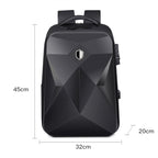 Password Lock Large Capacity Waterproof Laptop Backpack with USB Port — Dark Gray