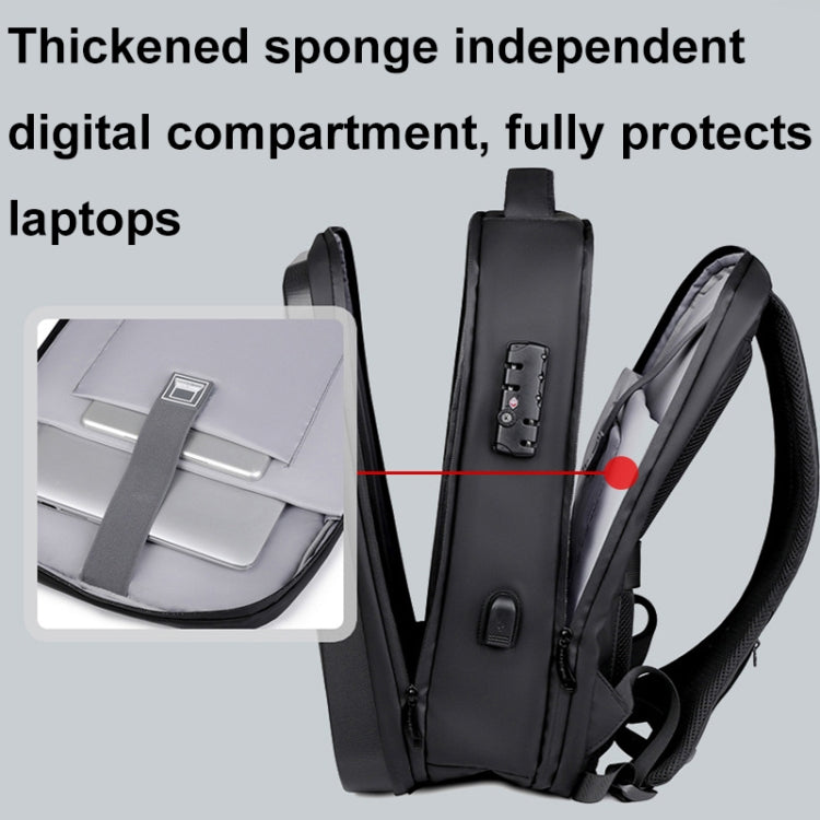 Password Lock Large Capacity Waterproof Laptop Backpack with USB Port — view 9